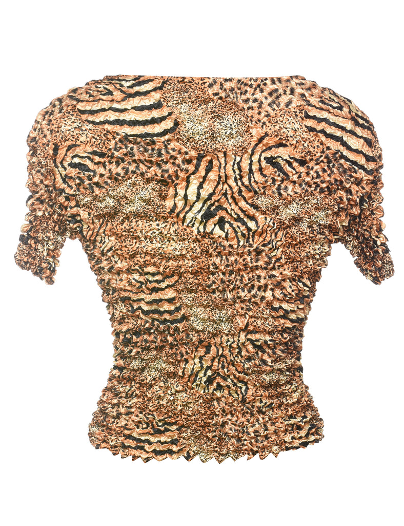 Animal Print Y2K Popcorn Top - S