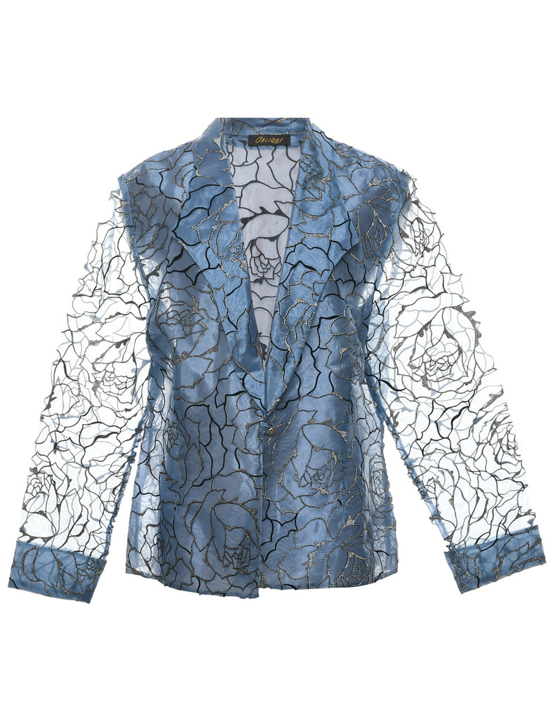 Aqua Blue Evening Jacket - L