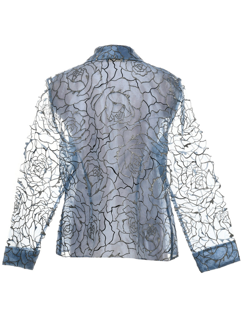 Aqua Blue Evening Jacket - L