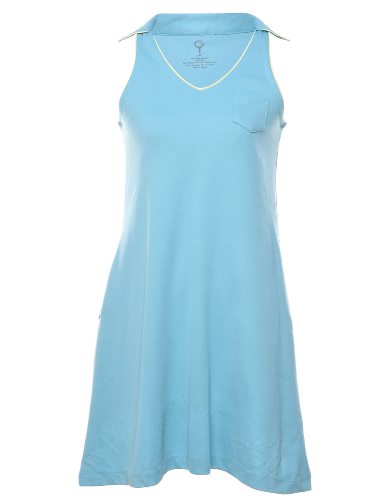 Aqua Blue Jersey Dress - S