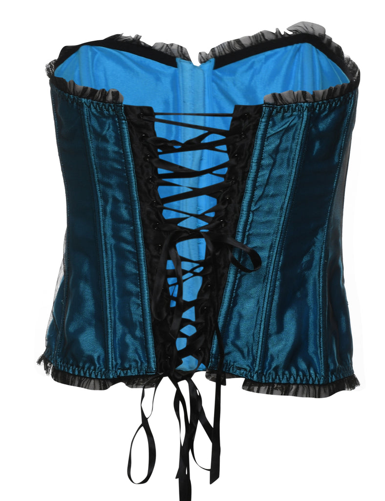 Aqua Blue Lace Corset - S