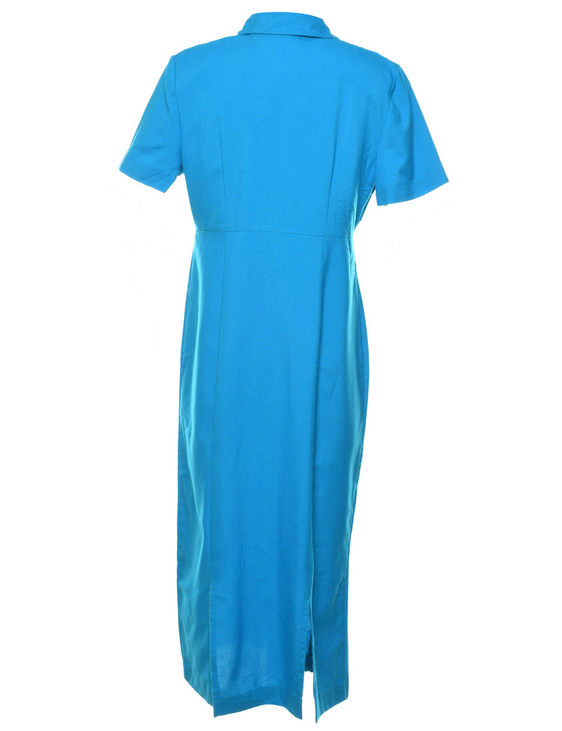 Aqua Blue Shirt Dress - M