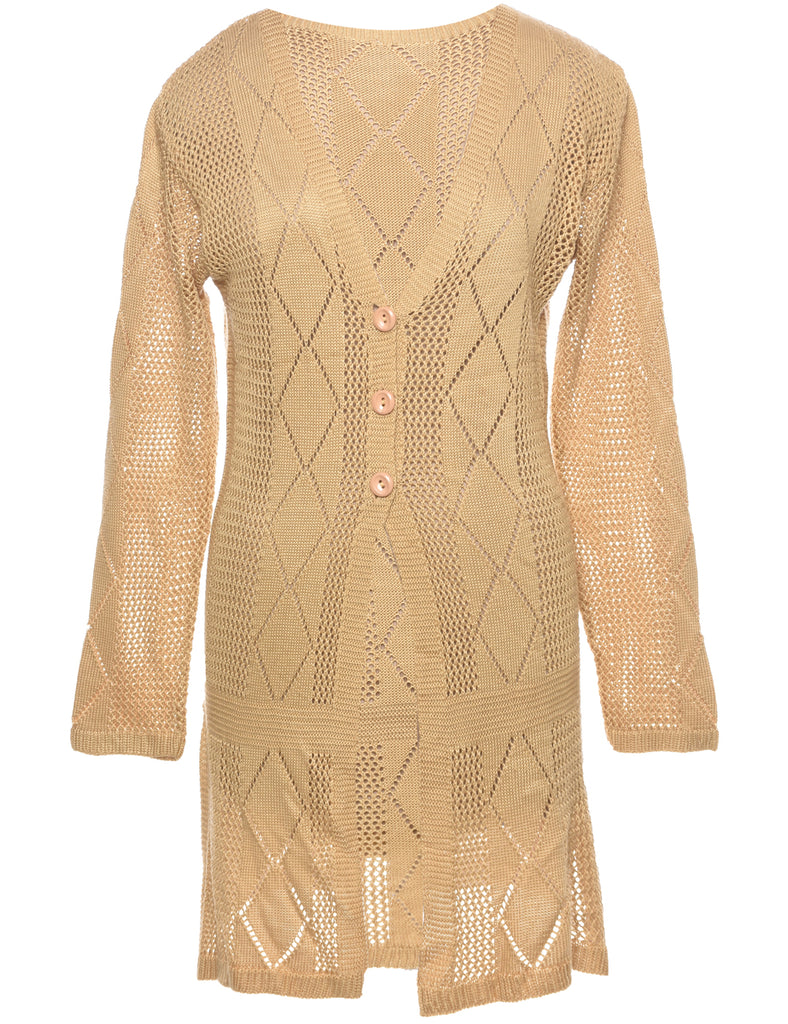 Argyle Crochet Cardigan - L