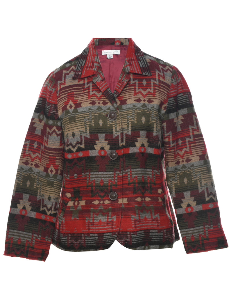 Aztec Print Blazer - L