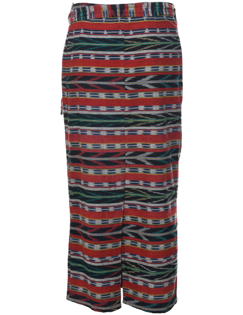 Aztec Print Maxi Skirt - M