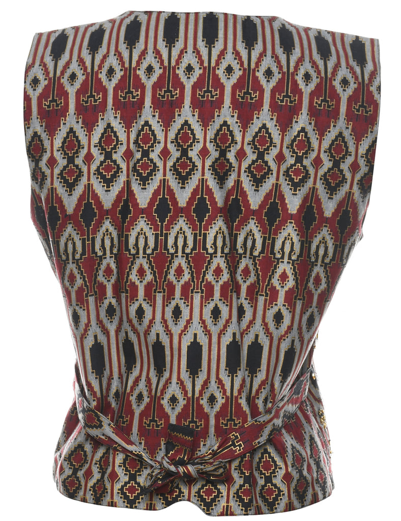 Aztec Print Waistcoat - S