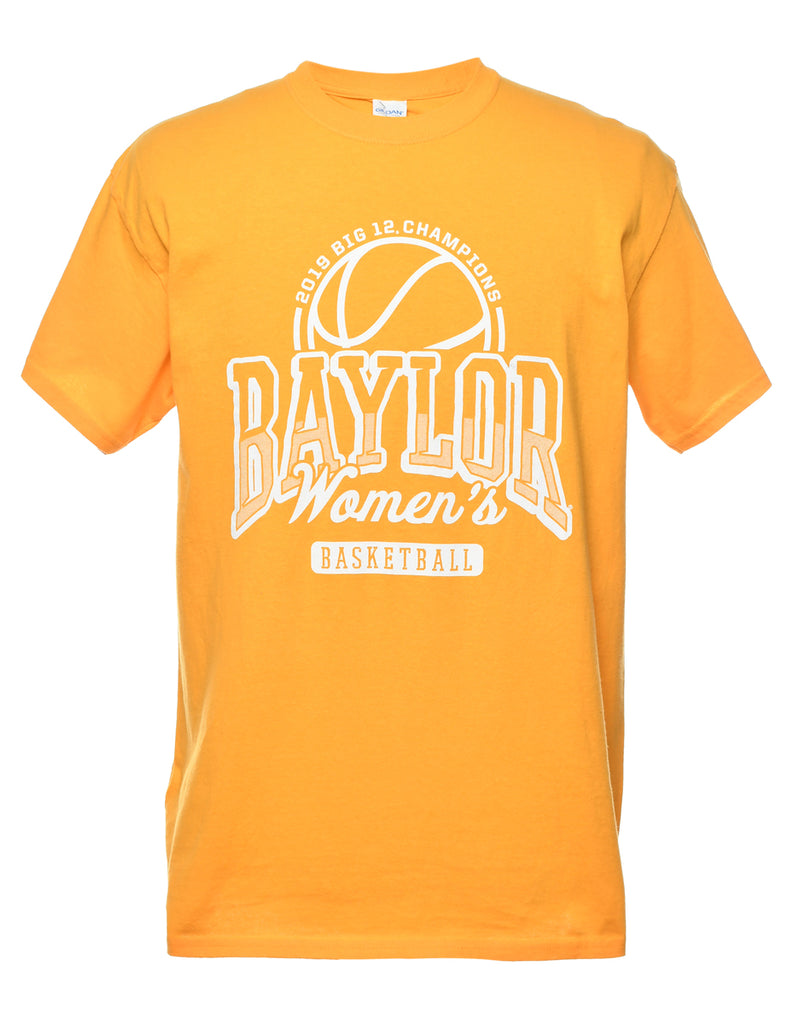 Baylor Womens Mustard Printed T-shirt - L