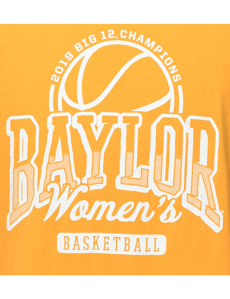 Baylor Womens Mustard Printed T-shirt - L