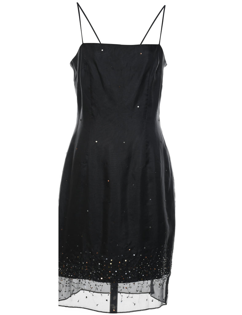 Beaded 1990s Mini Evening Dress - M