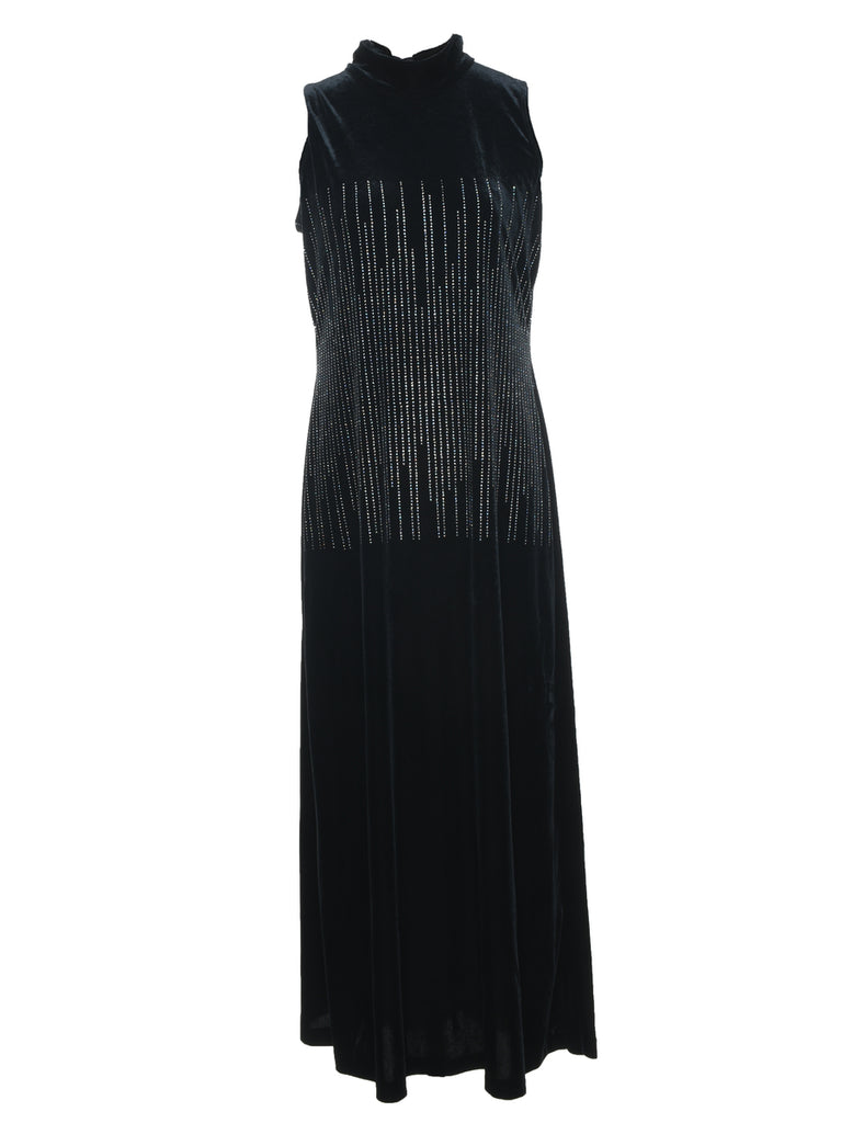 Beaded 1990s Sparkly Velvet Dress - S