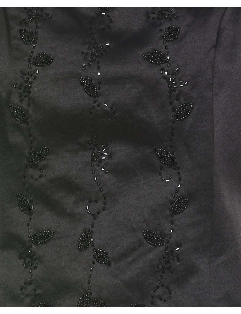 Beaded Black 1990s Evening Top - M