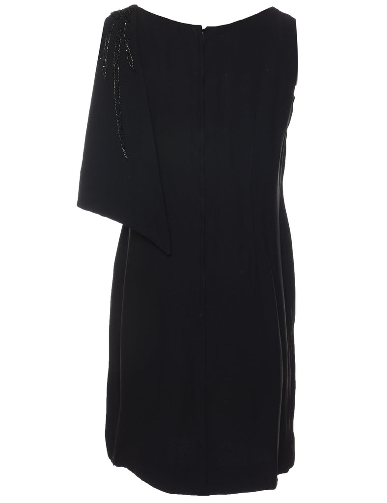 Beaded Black Classic Dress - M