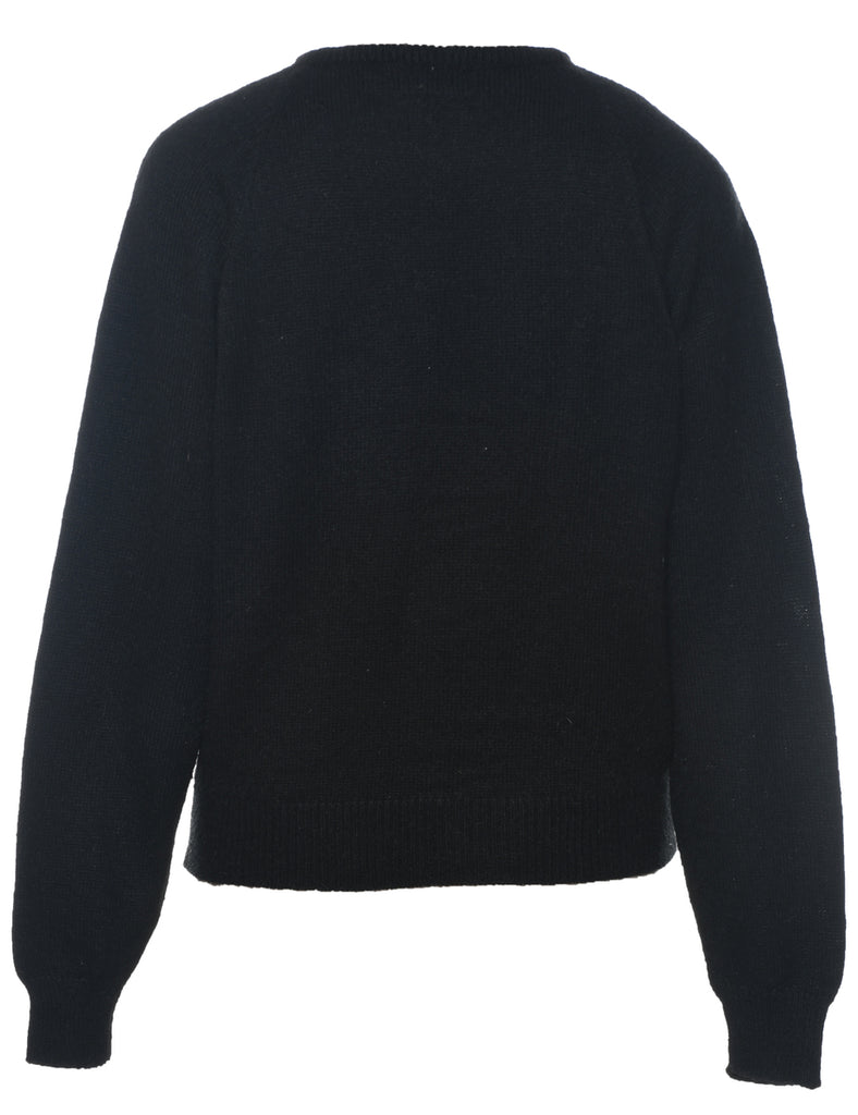 Beaded Black Jumper - M