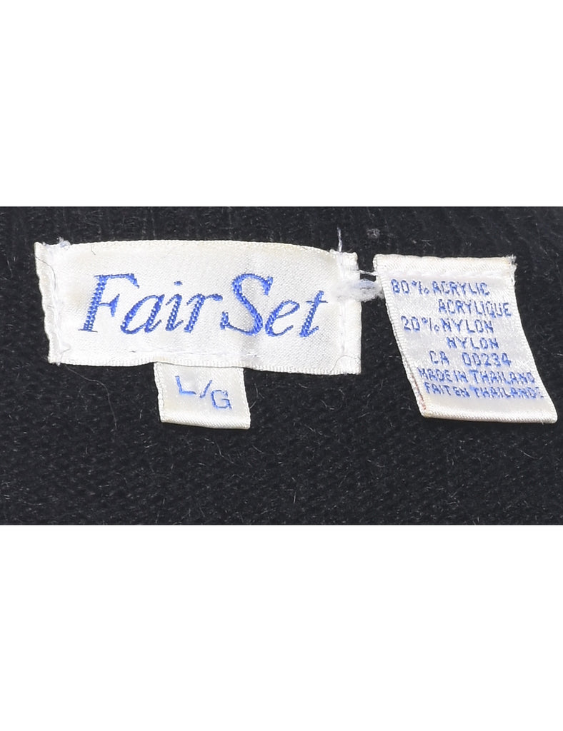 Beaded Black Jumper - L