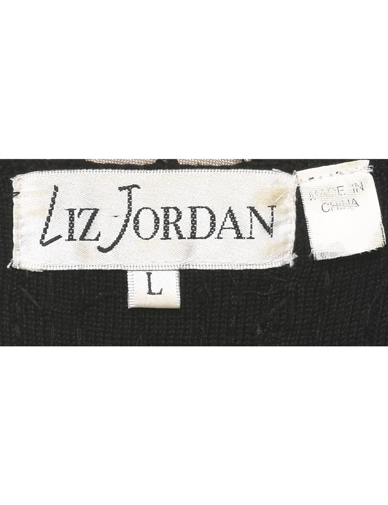 Beaded Black Vest - L