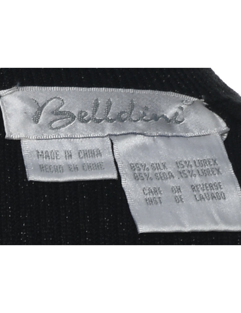 Beaded Black Vest - S