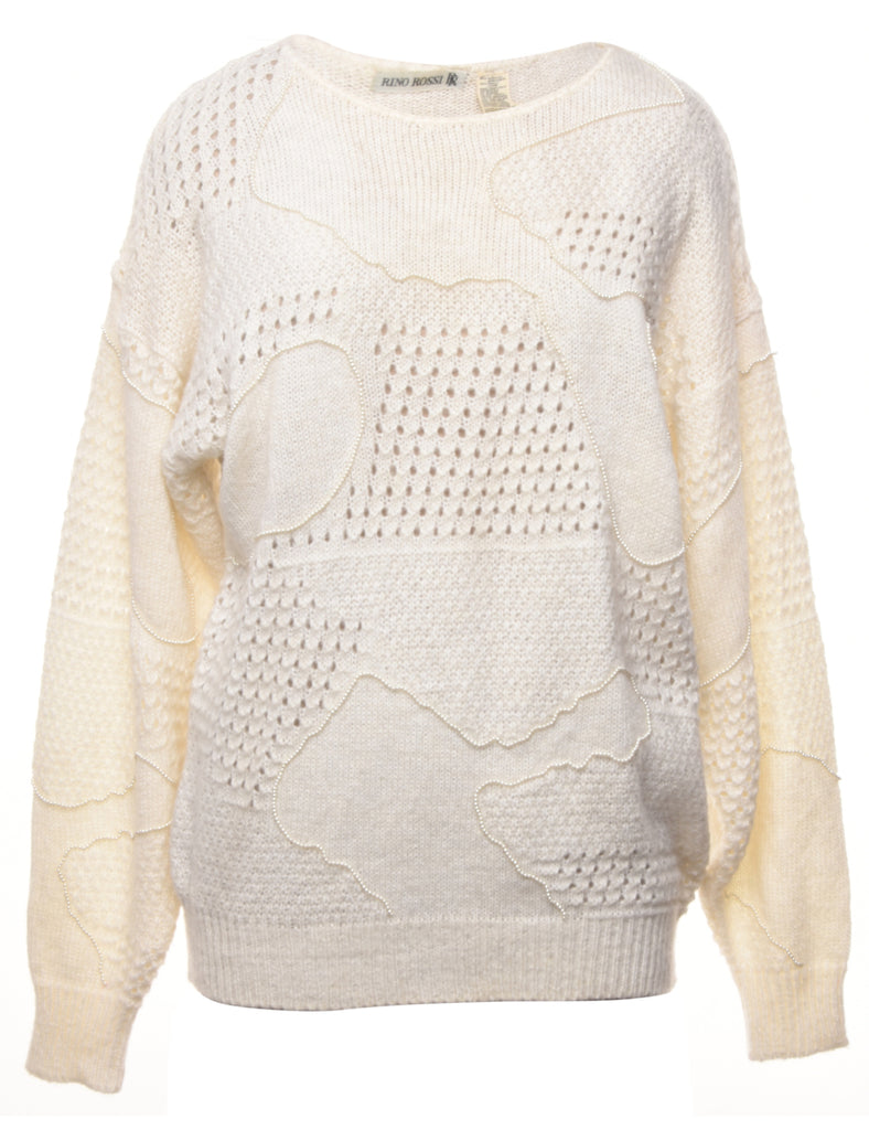 Beaded Crochet Jumper - M