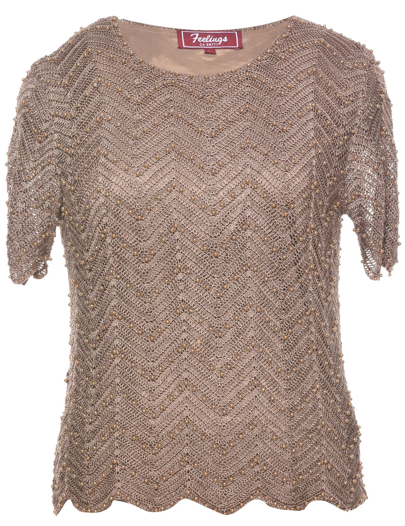 Beaded Crochet Jumper - L