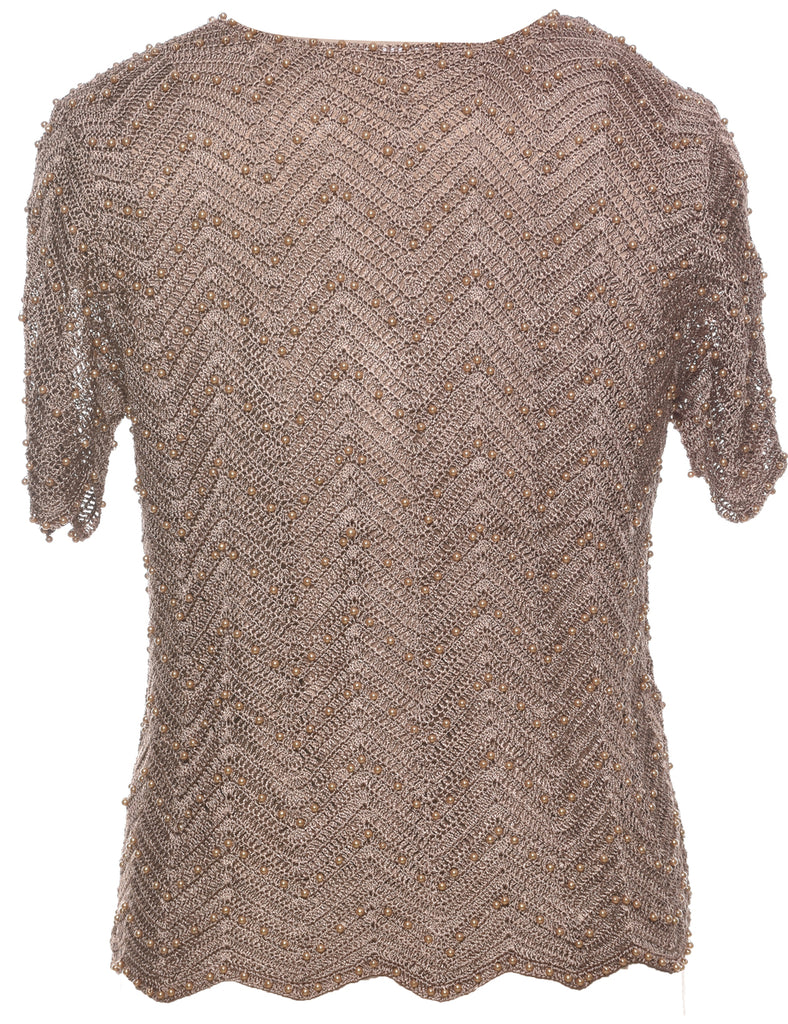 Beaded Crochet Jumper - L