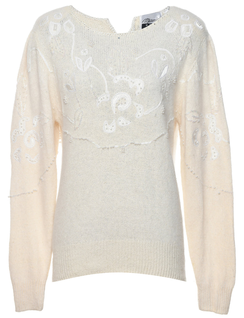 Beaded Embroidered Jumper - M