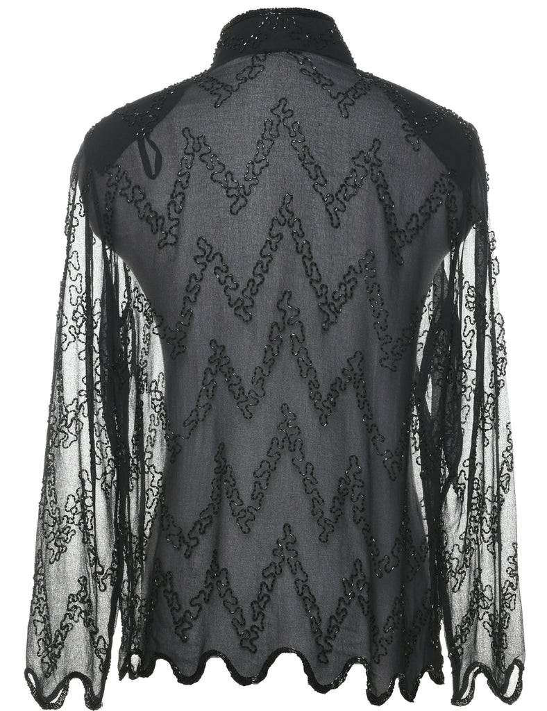 Beaded Evening Blouse - M