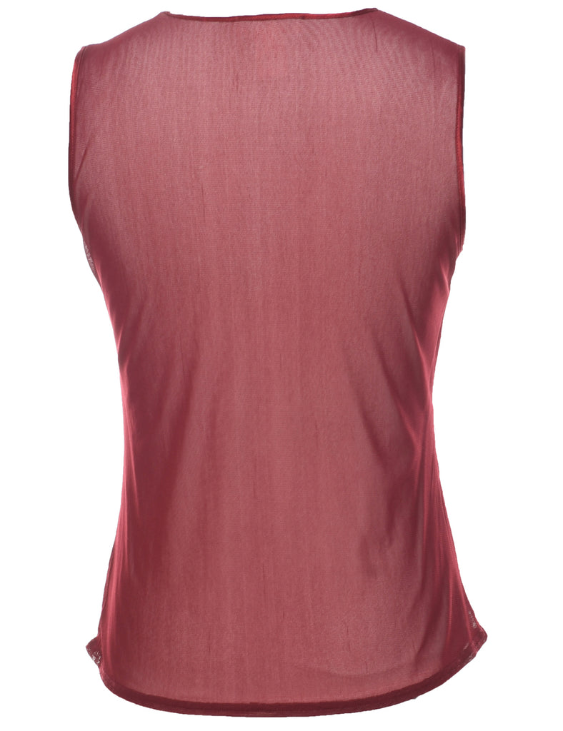 Beaded Maroon Evening Top - M