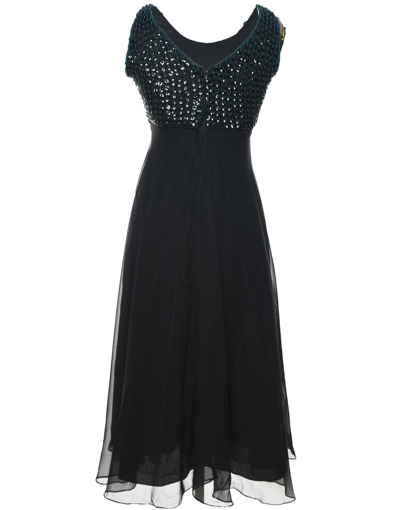 Beaded & Sequinned Sparkly Evening Dress - M