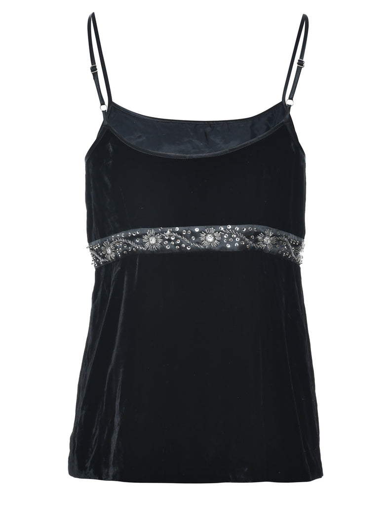 Beaded Velvet Party Top - S