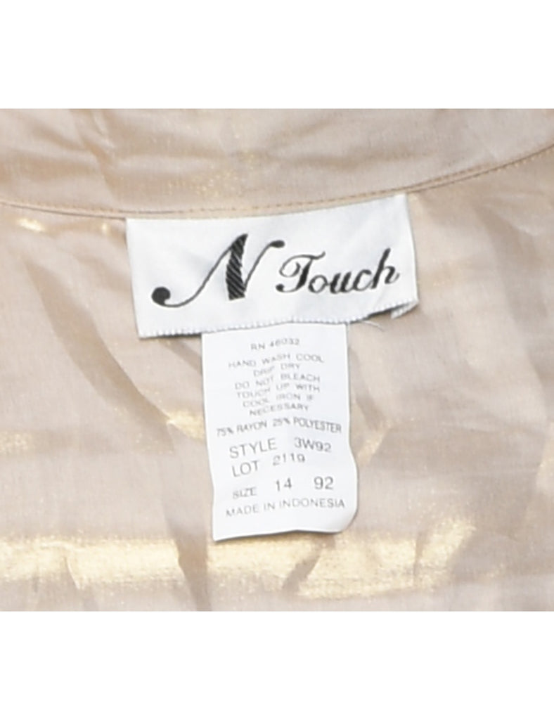 Beige Metallic Blouse - L