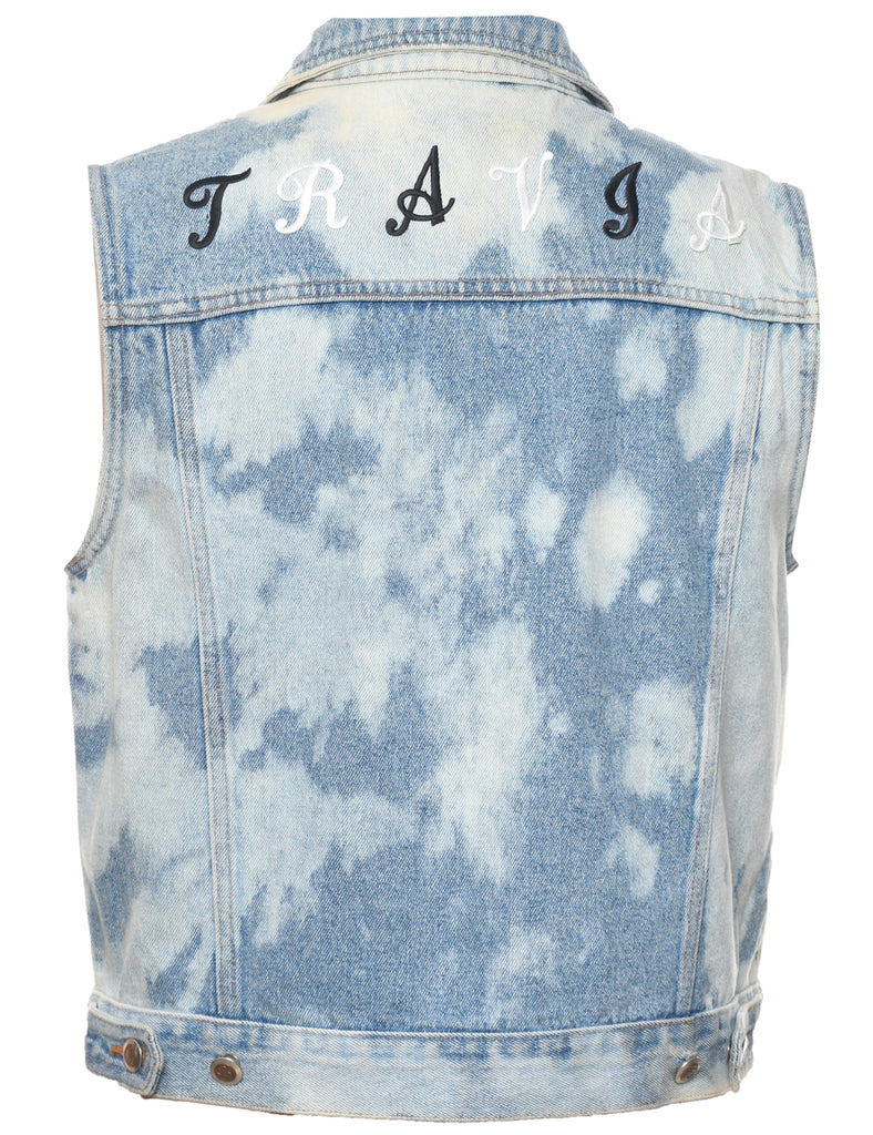 Bill Blass 1990s Acid Wash Denim Vest - M