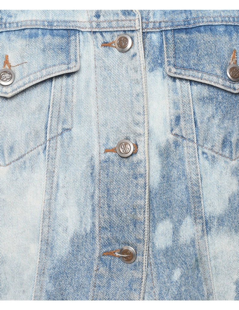 Bill Blass 1990s Acid Wash Denim Vest - M