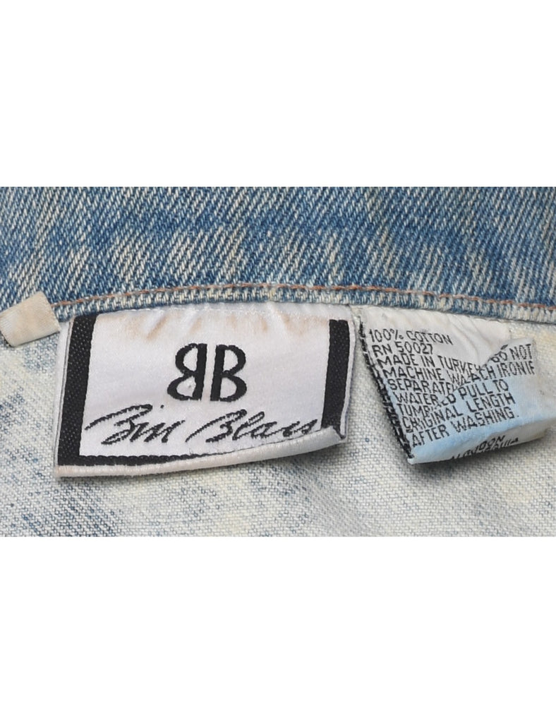 Bill Blass 1990s Acid Wash Denim Vest - M