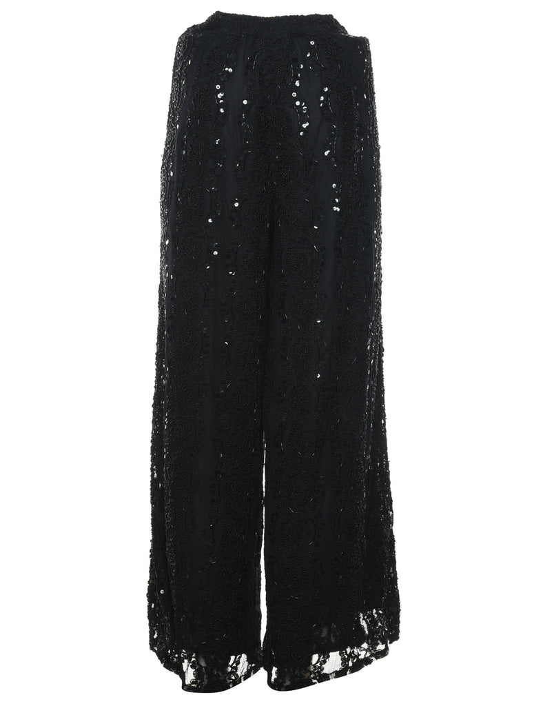 Black Beaded Trousers - W26 L28