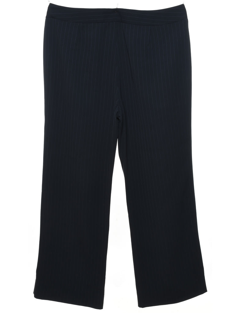 Black & Blue Pinstriped Trousers - W36 L28