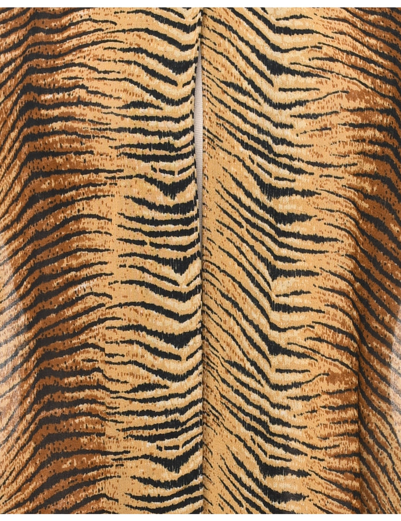 Black & Brown Tiger Print Blouse  - XL