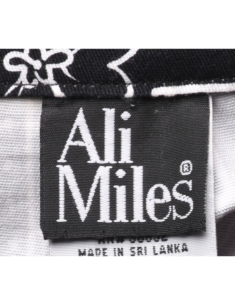 Black Butterfly Print Trousers - W34 L25