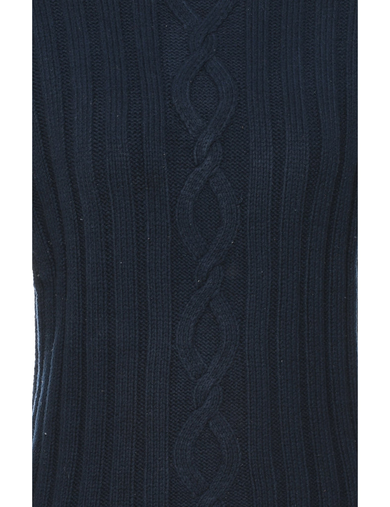 Black Cable Knit Jumper - M