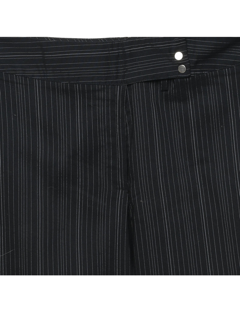 Black Casual Pinstriped Trousers - W36 L29