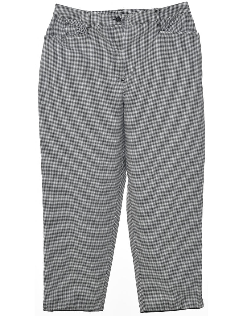Black Checked Trousers - W31 L24