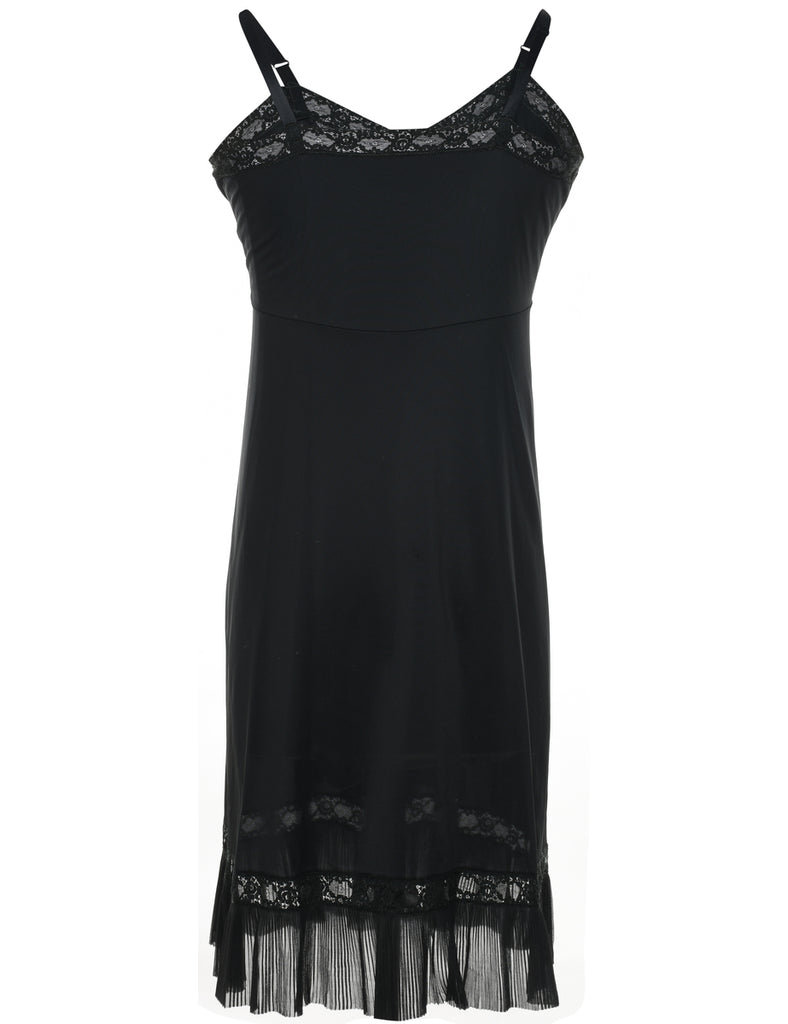 Black Classic 1990s Slip Dress - L