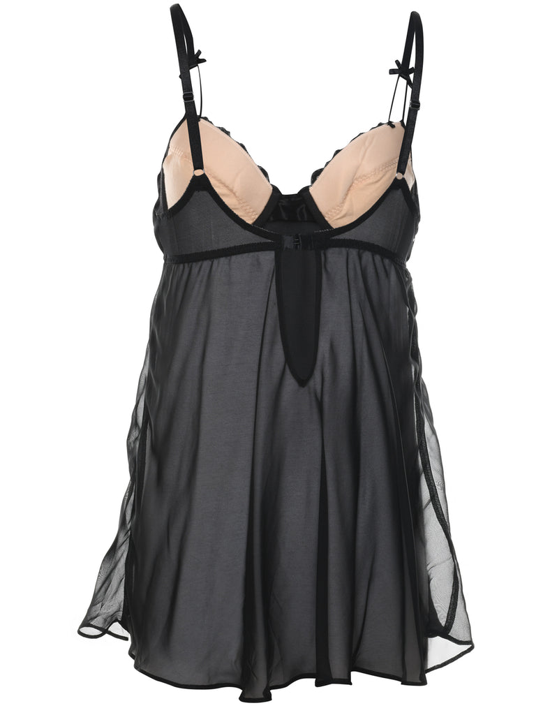 Black Classic Lace Babydoll - L