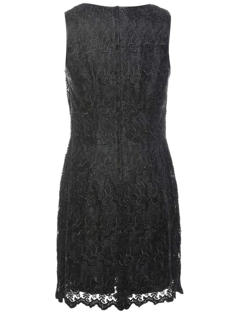 Black Classic Lace Evening Dress - M