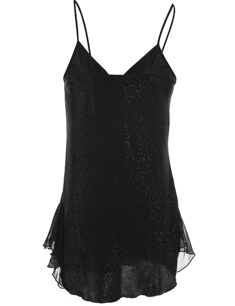 Black Classic Pearl Detail Strappy Slip - L