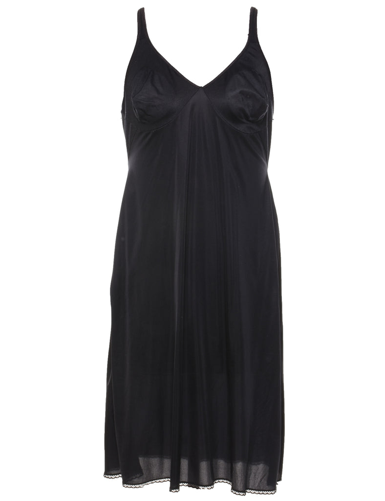 Black Classic Slip Dress - M