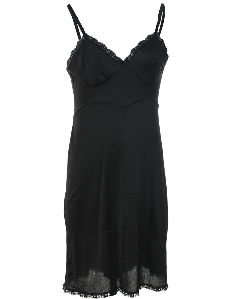 Black Classic Slip Dress - M