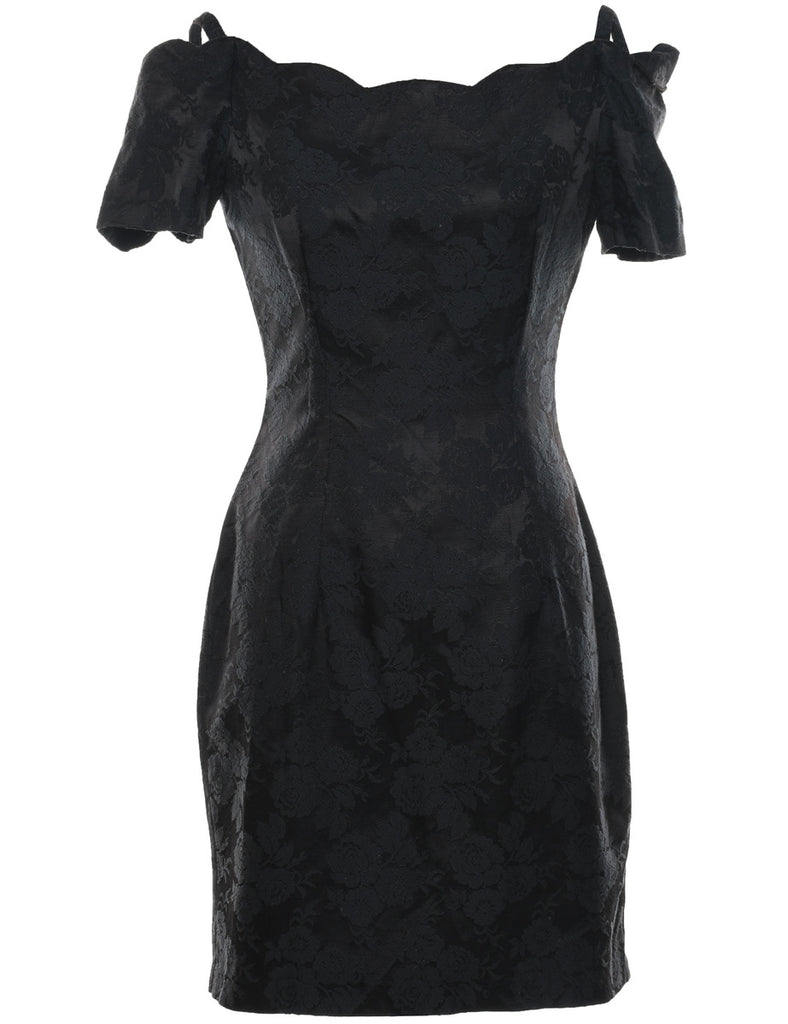 Black Classic Structured Evening Dress - M