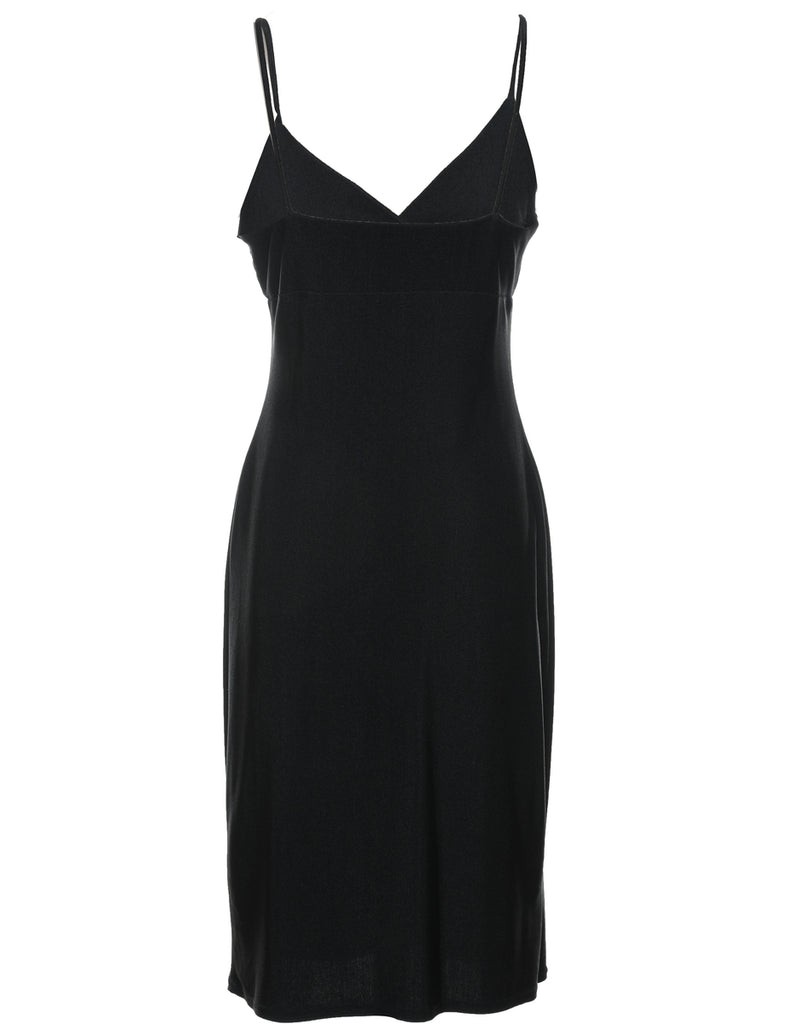 Black Classic V-Neck Evening Dress - S