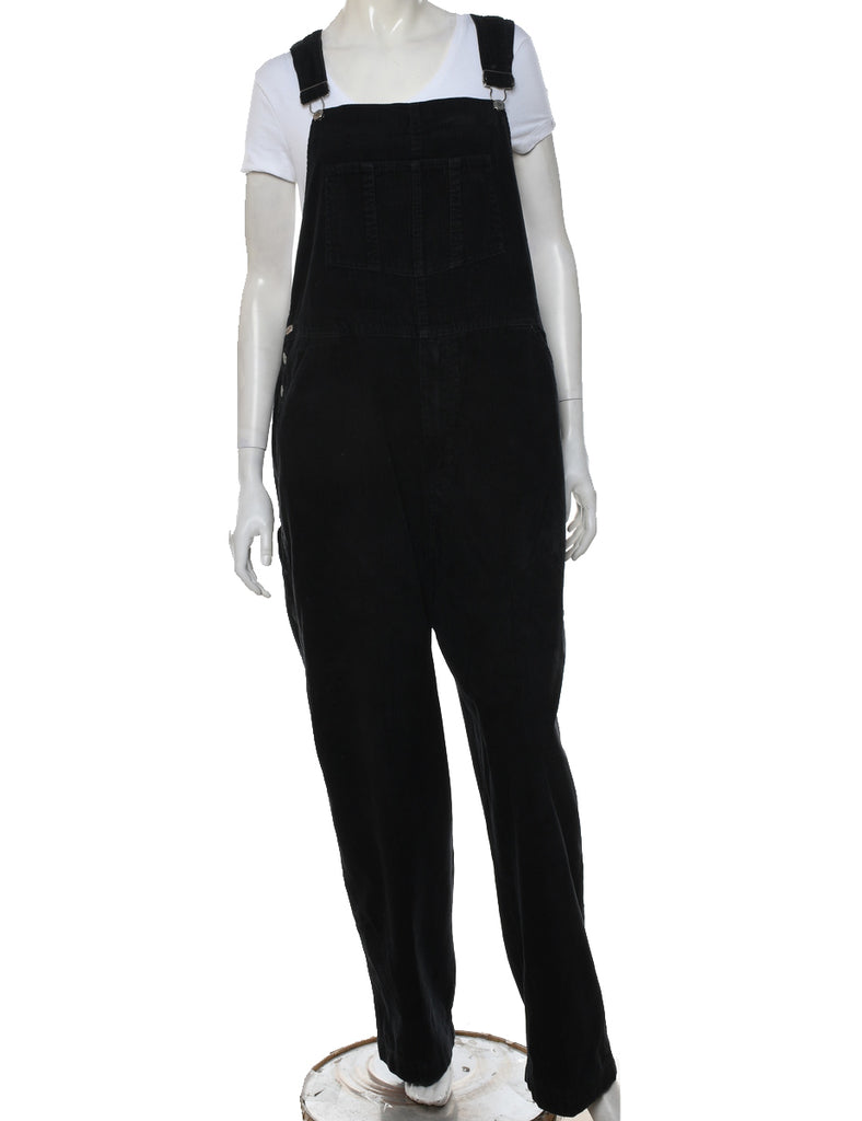 Black Corduroy Dungarees - W44 L29