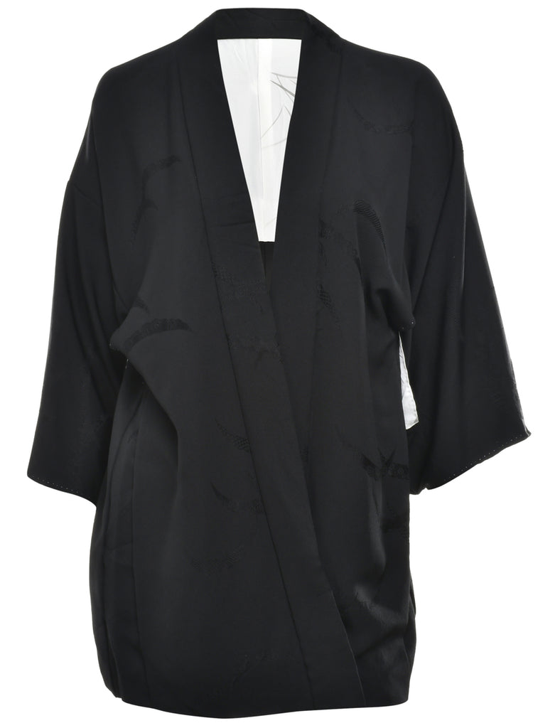 Black Cropped Kimono - L
