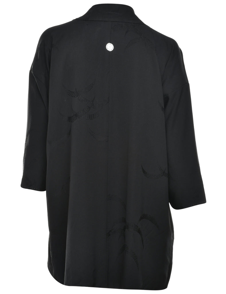 Black Cropped Kimono - L